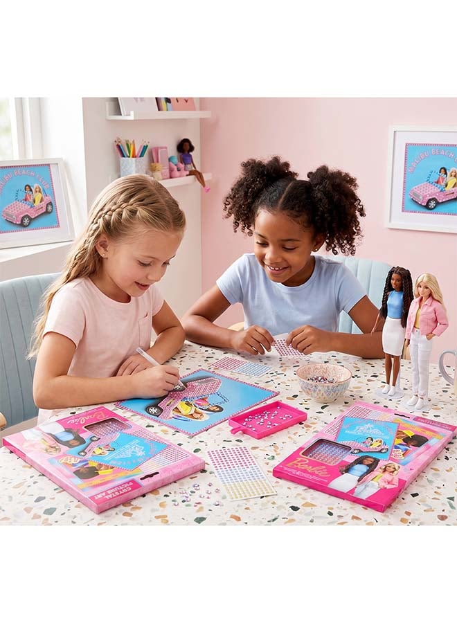 RMS Barbie Crystal Picture Art Kit – Sparkling DIY Diamond Style Craft Activity Set for Kids, Creative Mosaic Art Toy - Image 3
