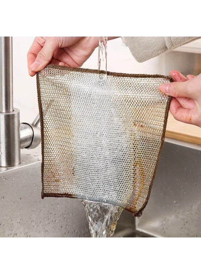 ليفة تنظيف شبكية سلكية (3 قطع) - غير قابلة للخدش، متعددة الاستخدام - Image 4