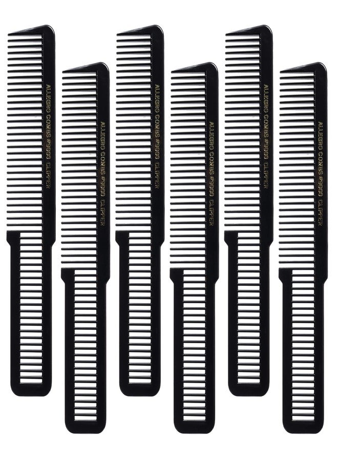 Allegro Combs 9000 Clipper Cutting Blending Fading Combs 6 Pk. (Black) - Image 1