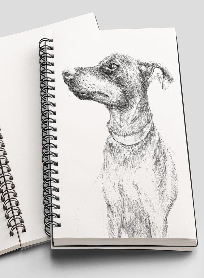 RETTACY Blank Journal Notebook, 300 Pages, A4 Large Size (8.2'' x 11.2''), 120 GSM Thick Paper, Flexible Plastic Cover, Spiral-bound, for Sketching, Drawing, Painting (Black) - Image 4