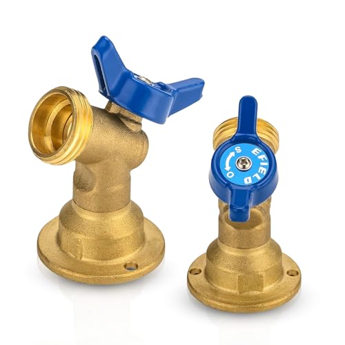HeSun 2Pack HeSun Brass Sillcock Hose Bibb Valve 12 Female NPT Inlet x 34 Male Hose Thread GHT Outlet 14 Turn Blue Outdoor FaucetValveSILLCOCK0512 - Image 1