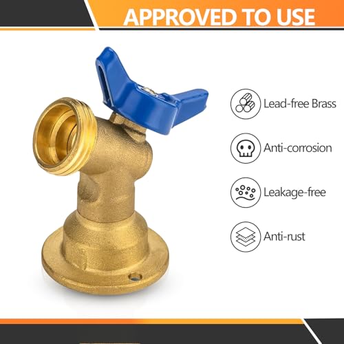 HeSun 2Pack HeSun Brass Sillcock Hose Bibb Valve 12 Female NPT Inlet x 34 Male Hose Thread GHT Outlet 14 Turn Blue Outdoor FaucetValveSILLCOCK0512 - Image 3