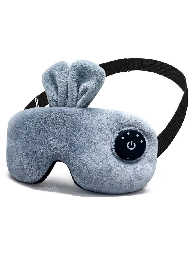 SYOSI Cordless Heated Eye Mask, Cute Rechargeable Sleep Eye Mask with Battery Indicators, Warm Eye Compress for Dry Eye Relief (Grey) - Image 1