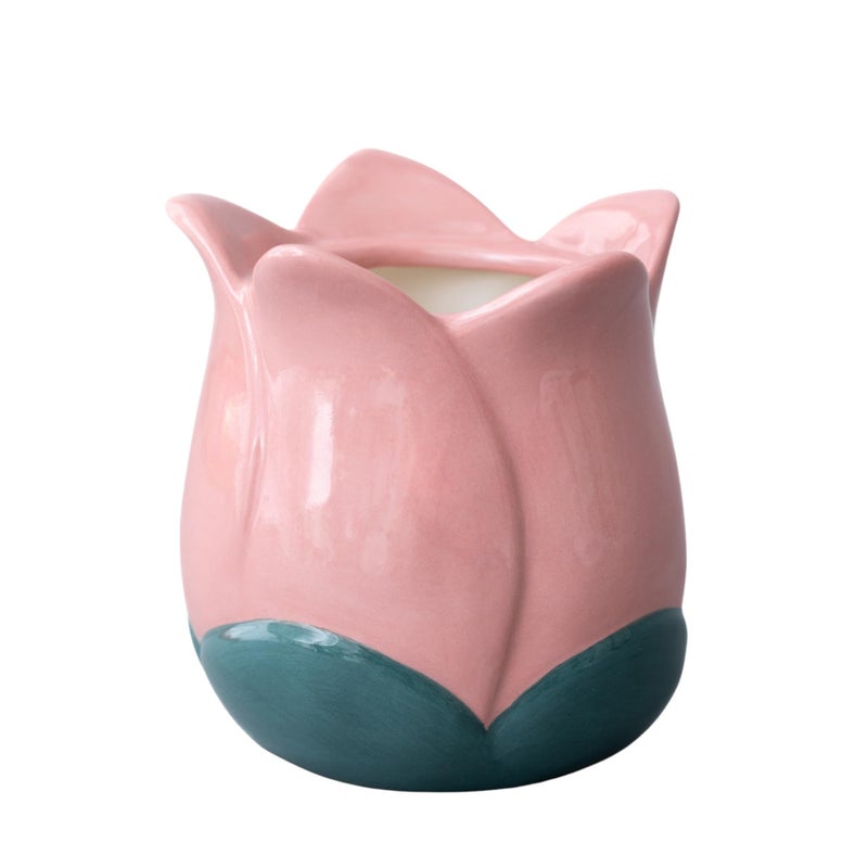 ban.do Cute Flower Vase for Coffee Table Decor/Centerpieces/Dining Table, Small Unique Ceramic Vase (Pink) - Image 3