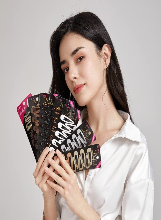 دوفاش مجموعة دوفاش من 12 مشبك شعر للنساء - مشابك شعر معدنية مانعة للانزلاق، مشابك صغيرة 5 سم (2 بوصة) للشعر الخفيف والناعم، فضي اللون - Image 2