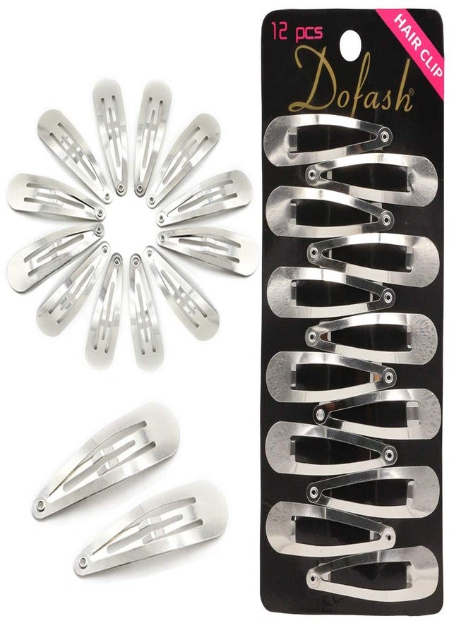 دوفاش مجموعة دوفاش من 12 مشبك شعر للنساء - مشابك شعر معدنية مانعة للانزلاق، مشابك صغيرة 5 سم (2 بوصة) للشعر الخفيف والناعم، فضي اللون - Image 1