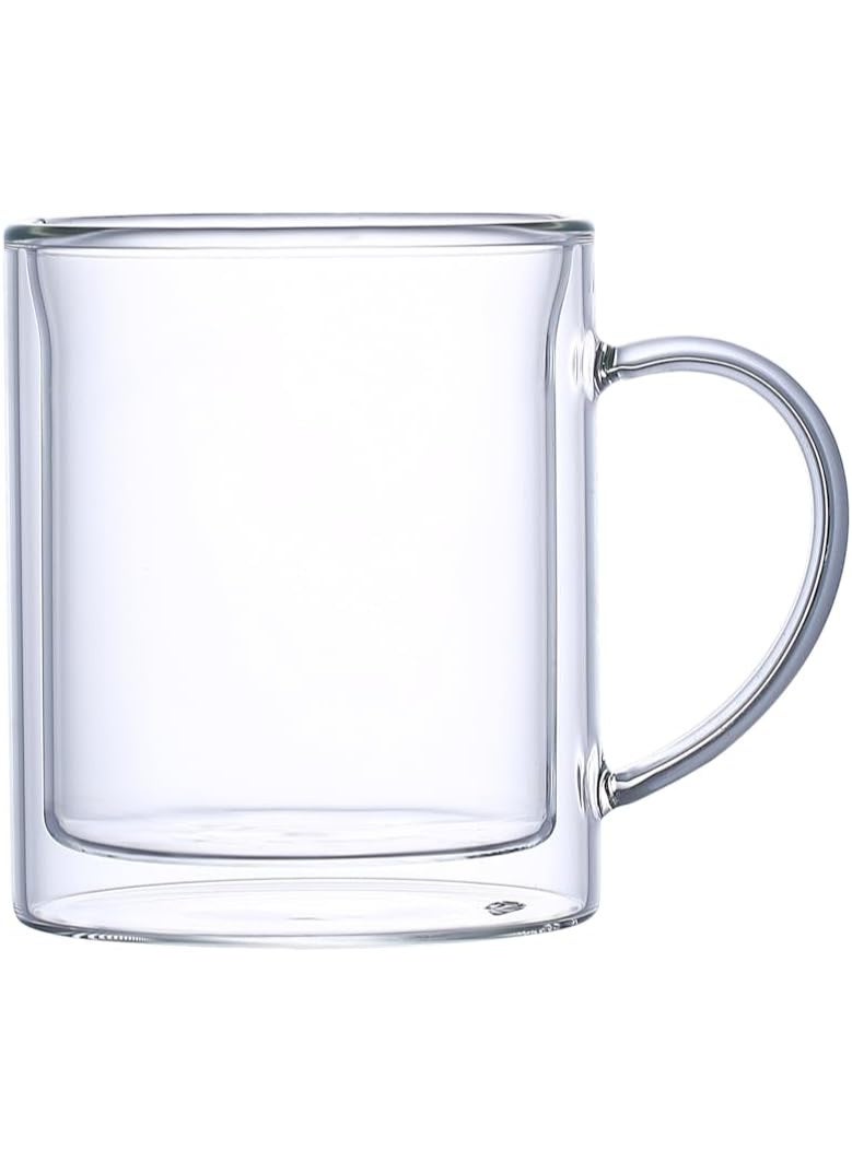 Orchid Double Wall Glass Cup Set 350ml, 2PCS Borosilicate Insulated Heat-Resistant Tea Set, Clear Coffee Mug Set for Hot & Cold Beverage Glass Set, Drinkware Set - Image 2