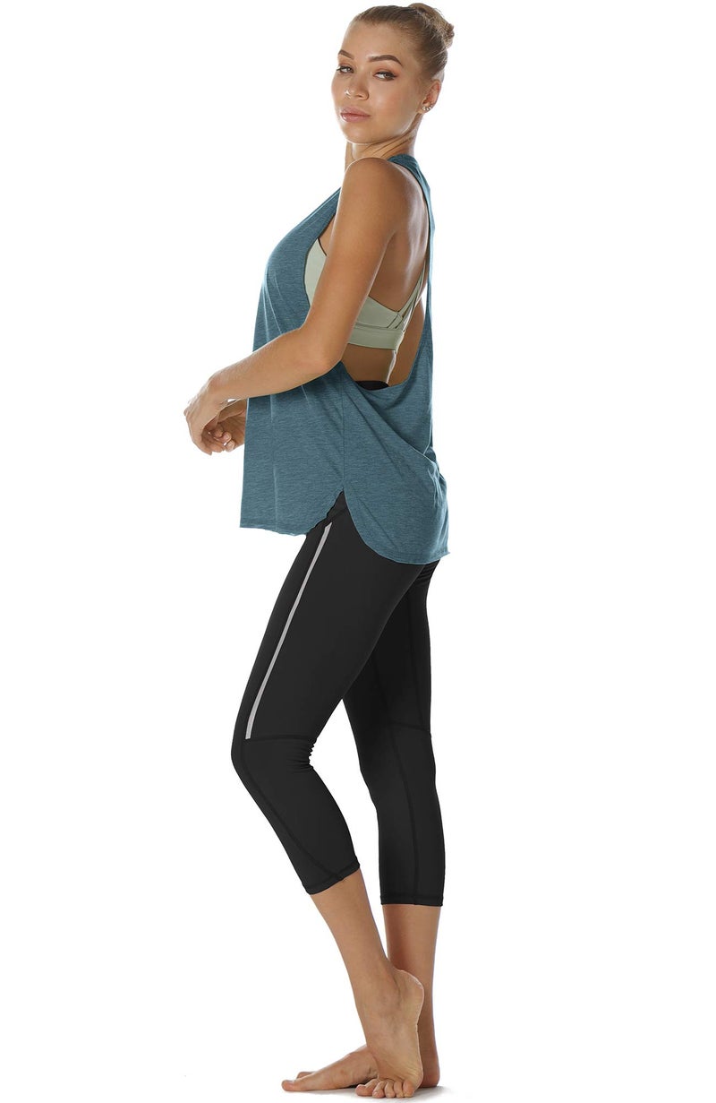 Icyzone Women's Workout Tank Tops (3-Pack) - Running, Gym, Yoga, Athletic Shirts - M (Sweet Pea/Lake Blue/Plum Purple) - Image 4