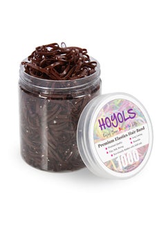 HOYOLS Hoyols Strong Hair Elastic Rubber Bands Ponytail Polyband No Damage Ties for Hair Women Girl Reusable 1000 Piece Pack (Brown) TPR 
