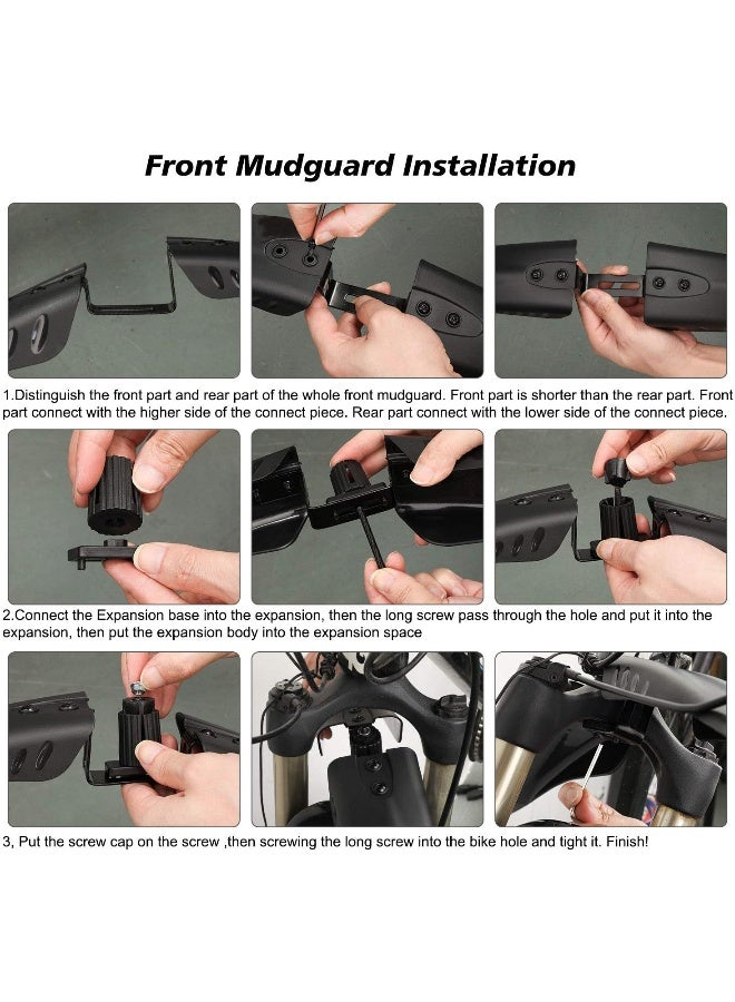 TAGVO TAGVO Bicycle Mudguard for 24/26/27.5 Inches, Universal Full Coverage Thicken Widen Bicycle Fenders Set Front & Rear Adjustable Mountain Bike, Mountain Road Mountain Bike Mudguard Set  - Image 1