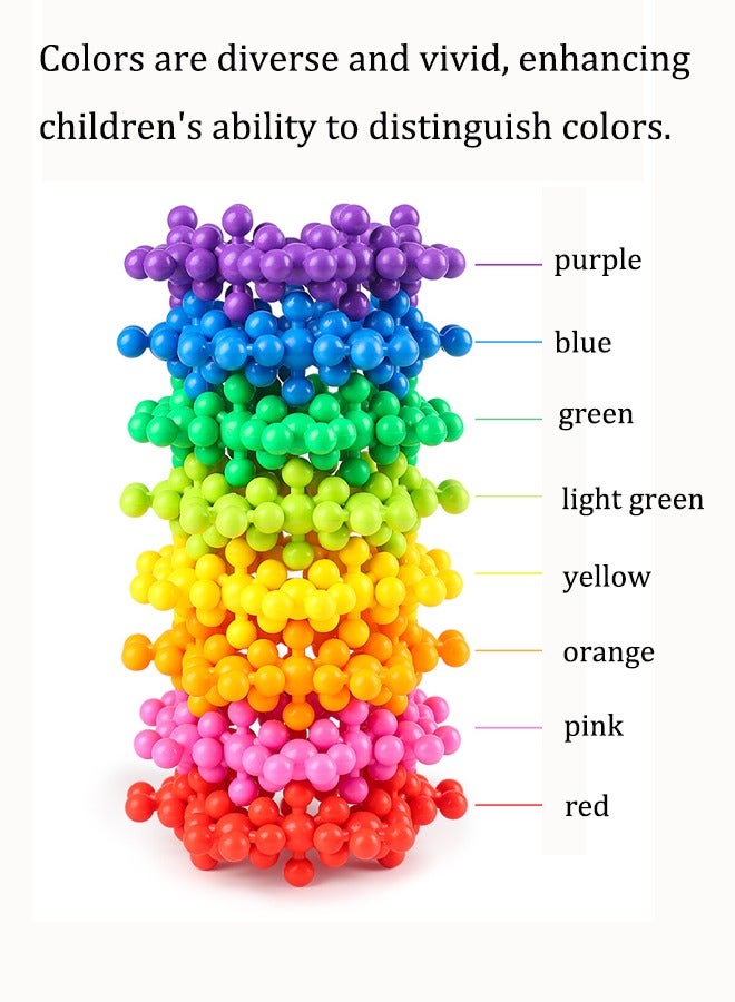 Loquat 260-piece plum blossom building block particle toy 3D three-dimensional assembly building block toy Architectural building block toy Children's puzzle toy Enlightenment education With storage box  - Image 3