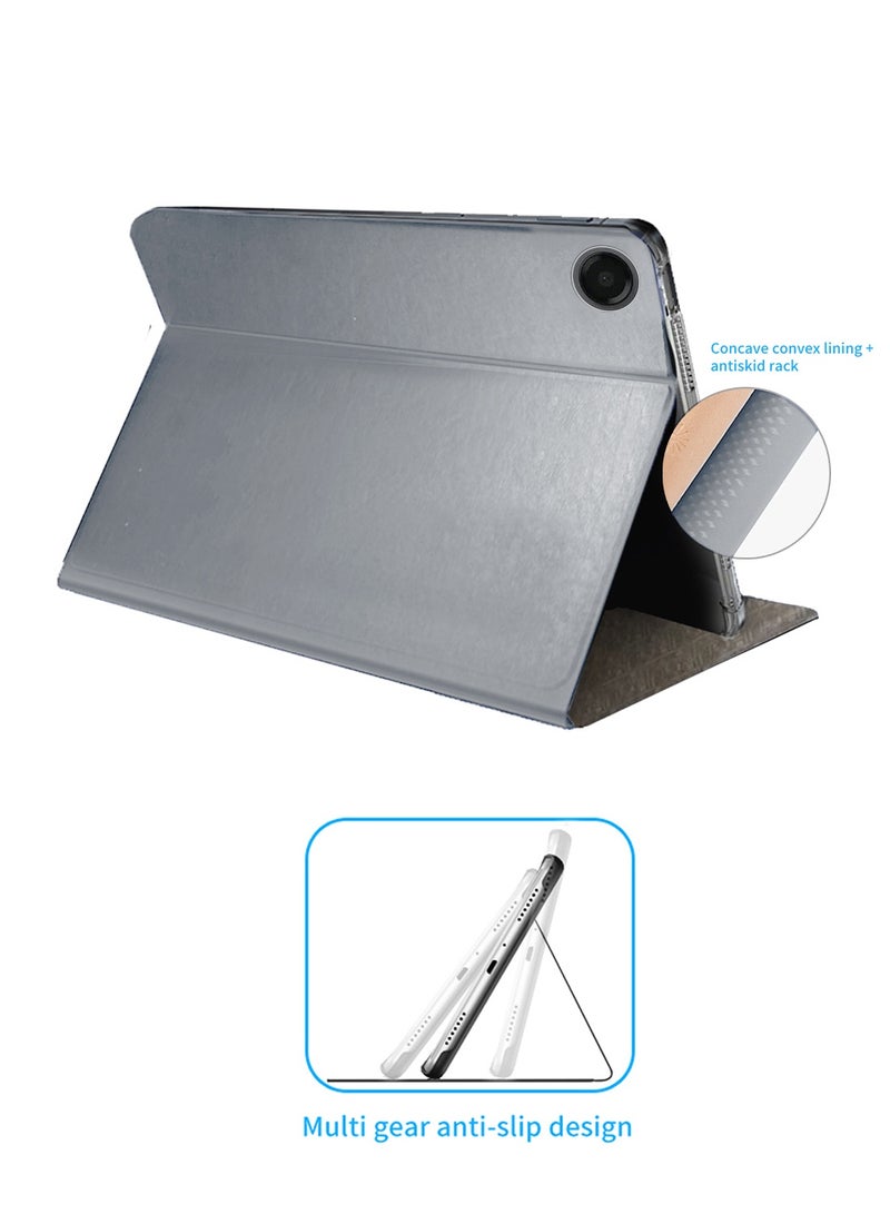 BYTER Samsung Galaxy Tab A11 4G 2025 (8.7 inch) Classic PU Leather Trifold Stand Flip Case Cover (TCFPSR) - Grey - Image 2