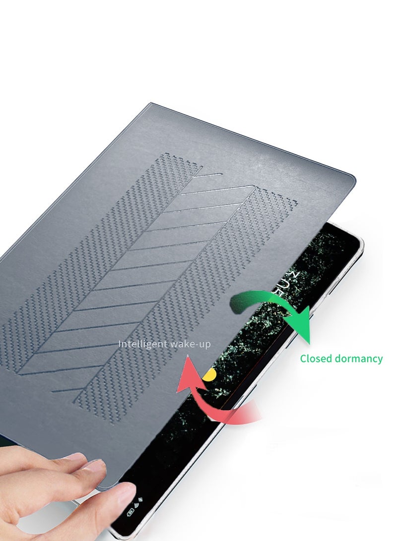 BYTER Samsung Galaxy Tab A11 4G 2025 (8.7 inch) Classic PU Leather Trifold Stand Flip Case Cover (TCFPSR) - Grey - Image 4