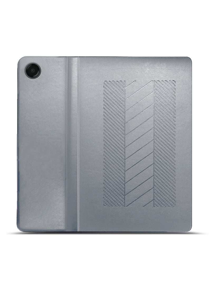 BYTER Samsung Galaxy Tab A11 4G 2025 (8.7 inch) Classic PU Leather Trifold Stand Flip Case Cover (TCFPSR) - Grey - Image 3