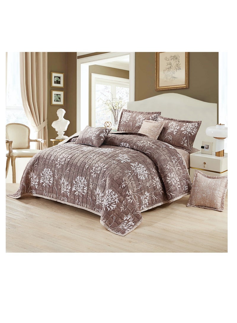 Microfiber Double Bedspread, Fits 200 x 200 cm, 7 Pieces
