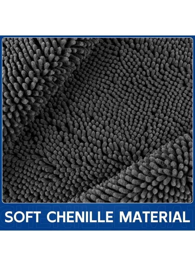 Naturei Chenille Absorbent Large Front Door Mat 72" x 36", Dog Door Mat for Muddy Paws, Pet Rugs Muddy Mat, Washable Non Slip Outdoor Indoor Doormats for Entryway, Grey - Image 3