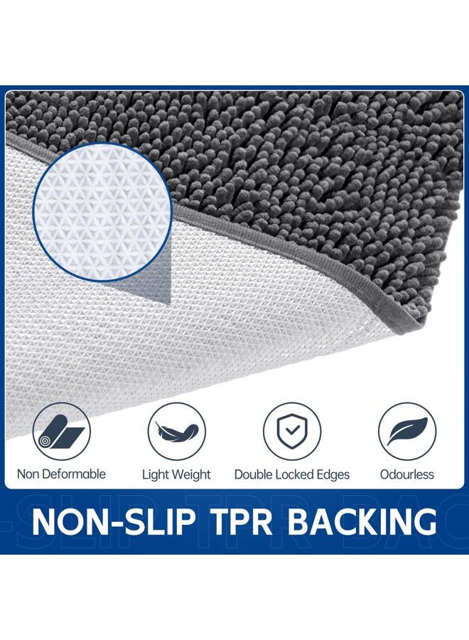 Naturei Chenille Absorbent Large Front Door Mat 72" x 36", Dog Door Mat for Muddy Paws, Pet Rugs Muddy Mat, Washable Non Slip Outdoor Indoor Doormats for Entryway, Grey - Image 4