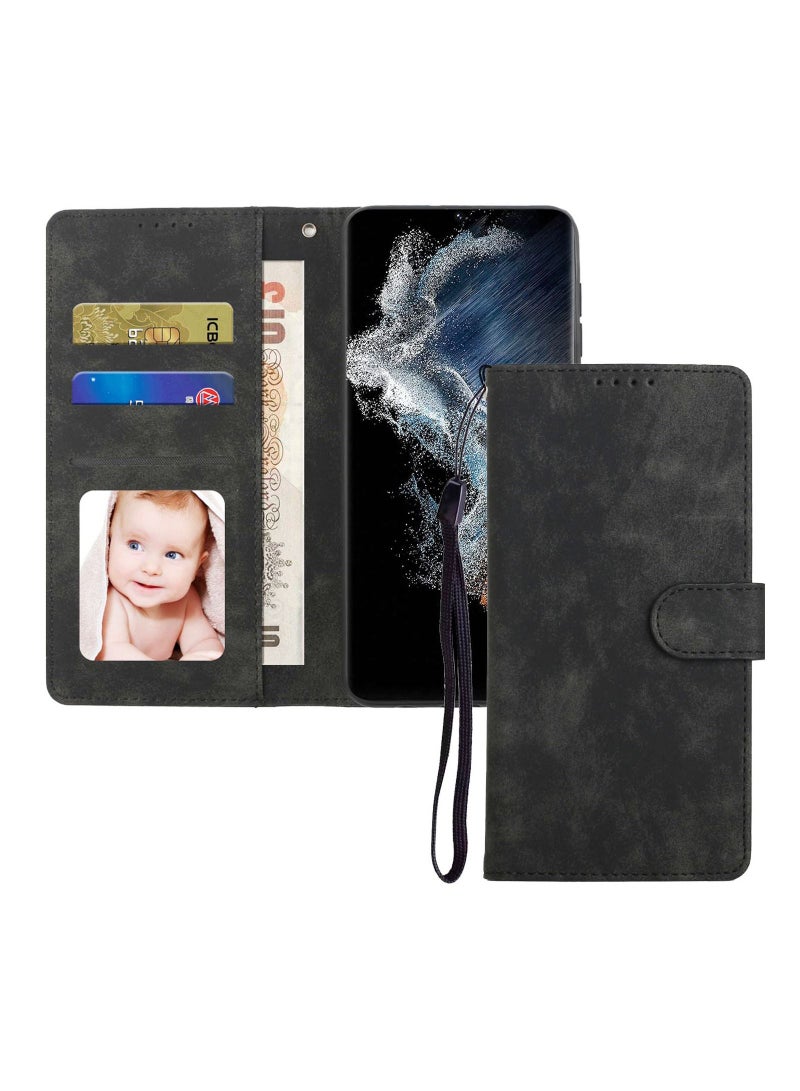 Suteni Magnetic Clasp Flip Cover Card Slots Leather Phone Case for Samsung - Image 3