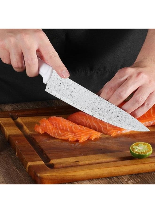 zepter - Zepter 6 Pieces Knife Set- Stainless Steel-With Strong Non-Stick Coating -Unique Design Easy-Grip Handle, Dishwasher-safe, White - Image 1