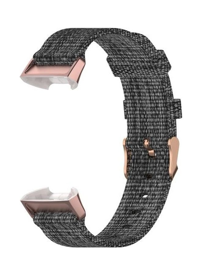 BGM Braided Nylon Strap Plastic Head Watchband For Fitbit Charge 4/3/3SE Size: Free Size Dark Gray - Image 4