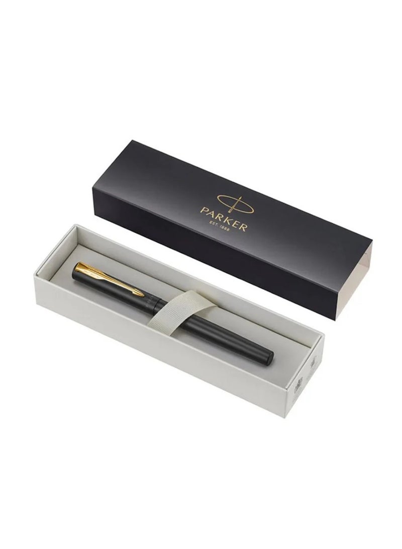 PARKER Vector XL Fountain Pen Fine Tip Black Barrel With Gold Trim - Image 2