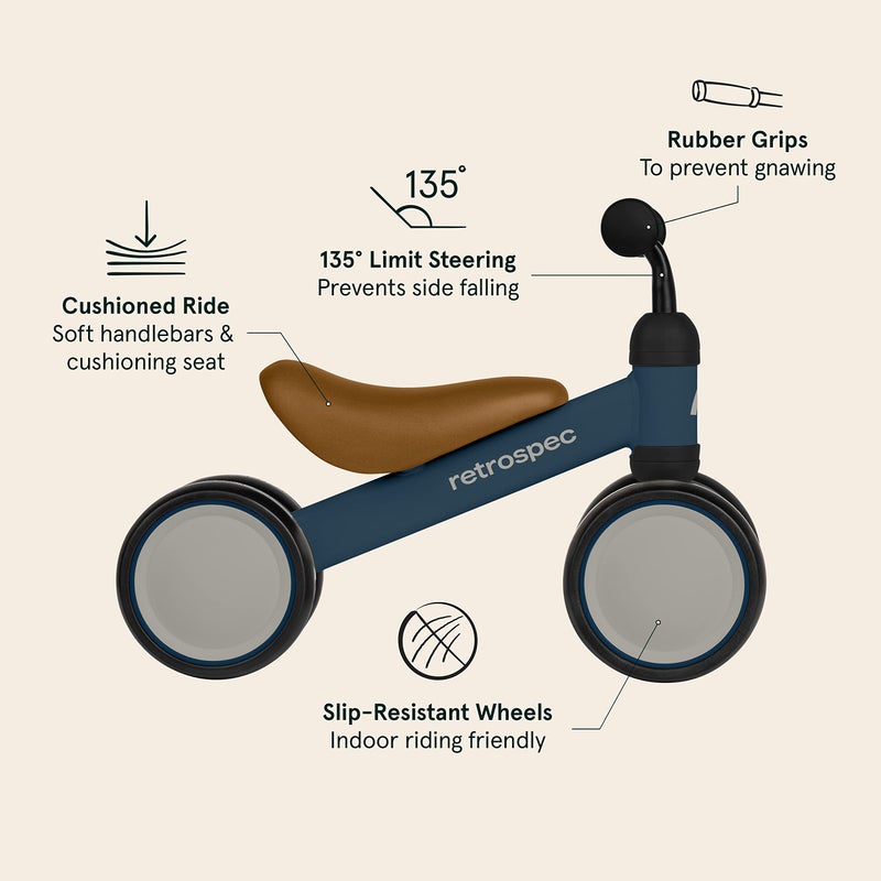 Retrospec Cricket Baby Walker Balance Bike with 4 Wheels for Ages 12-24 Months - Baby Toys & Toddler Toys for 1 Year Olds - Ride On Bicycle - Boys & Girls - Image 4