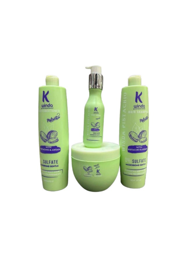 K Winda Pistachio hair treatment set of four 500 ml size