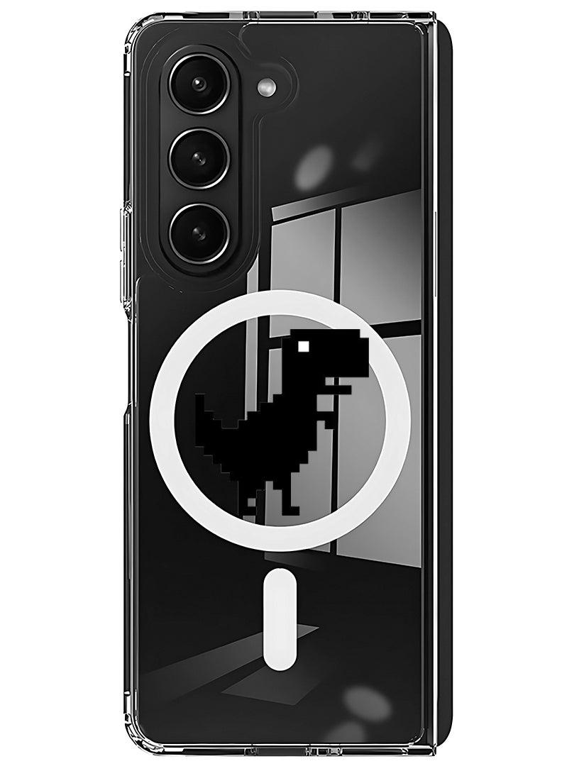 Theodor Magnetic Case for Samsung Galaxy Z Fold 5 Compatible with MagSafe Wireless Charging, Shockproof Phone Bumper Cover Offline Dino - Image 1