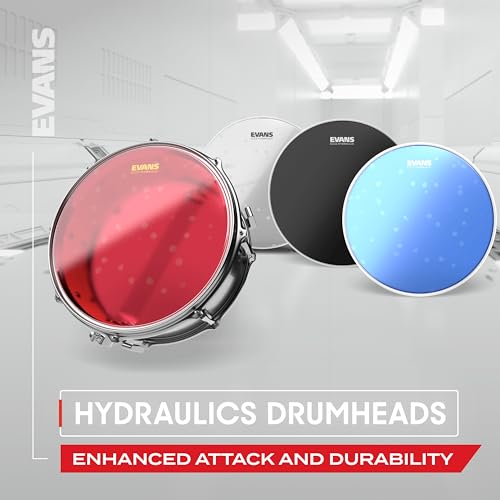 Evans Drum Heads - Hydraulic Red Fusion Pack (10", 12", 14") with 14" UV1 Coated Snare Head - Image 5