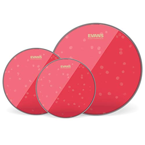 Evans Drum Heads - Hydraulic Red Fusion Pack (10", 12", 14") with 14" UV1 Coated Snare Head - Image 1