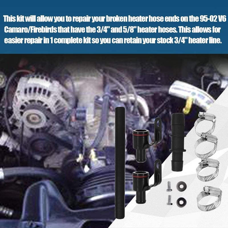 CULMKARI Heater Hose Repair Kit for 3.8L V6 Camaro Firebird 1995-2002 with Adapter Hose - Image 4