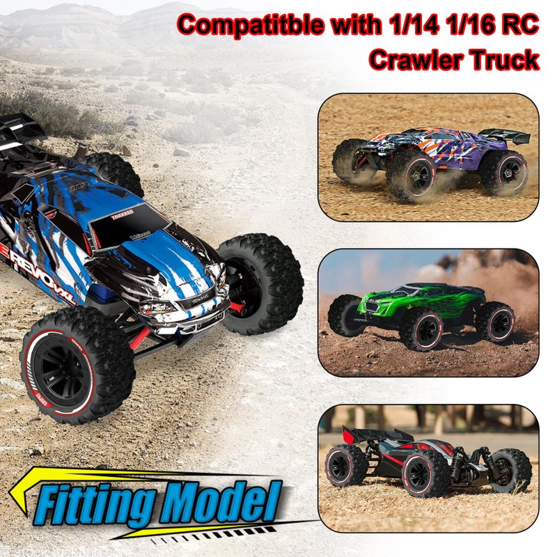 GOUP RC GOUPRC 12mm Hex RC Wheel Tires Set, 3.26 * 1.67 Inches 4PCS Swamp Claw Mud Terrain Tires Accessories for 1/14 1/16 RC Car Crawler Buggy Truck - Image 3