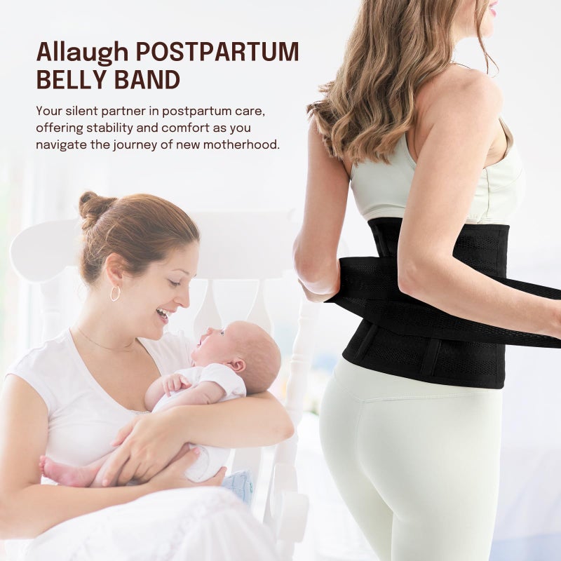 Allaugh Postpartum Belly Band for Women: Abdominal Binder Post Surgery C Section Waist Trainer, Soft Fabric Abdominal Wrap for All Day, Comfort Non-Itchy, After Birth Recovery Easy Put On and Take Off - Image 5