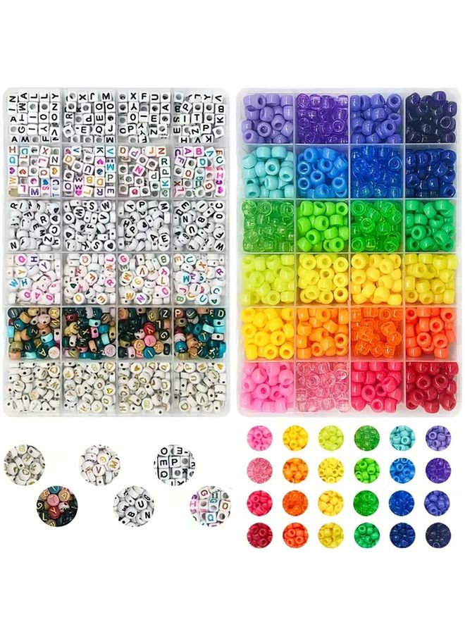 810 قطعة مجموعة صنع أساور الصداقة مع حبات حروف هدية للمبتدئين - Image 2