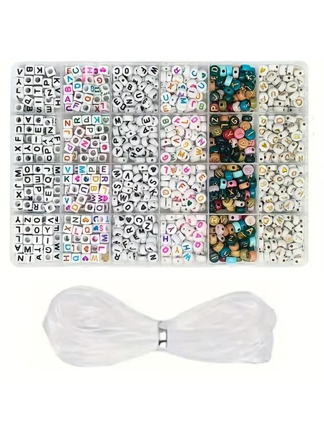 810 قطعة مجموعة صنع أساور الصداقة مع حبات حروف هدية للمبتدئين - Image 1