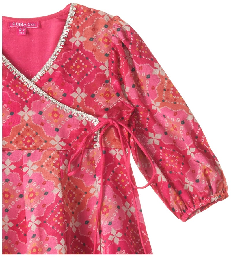 Biba Girls Coral Pink Polyester Flared Suit Set_2-3 Year - Image 3
