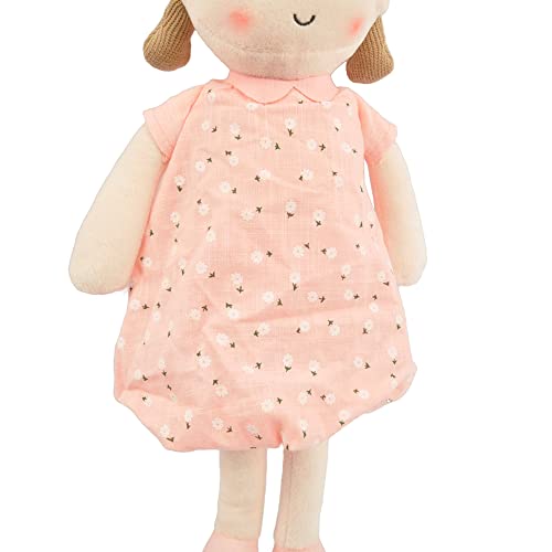 Linzy Toys, Soft Plush Light Pink Blue Emily Rag Doll for Girl, 15" My First Rag Doll, Muñecas de Trapo para Niña, Embroidered Face, Safe for All Ages (89835) - Image 4
