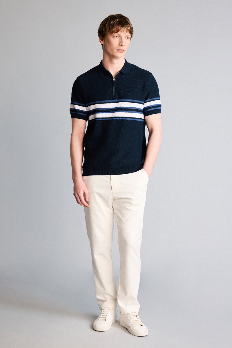 DeFacto Blue Man Cotton Polo T-Shirt Casual - Image 2