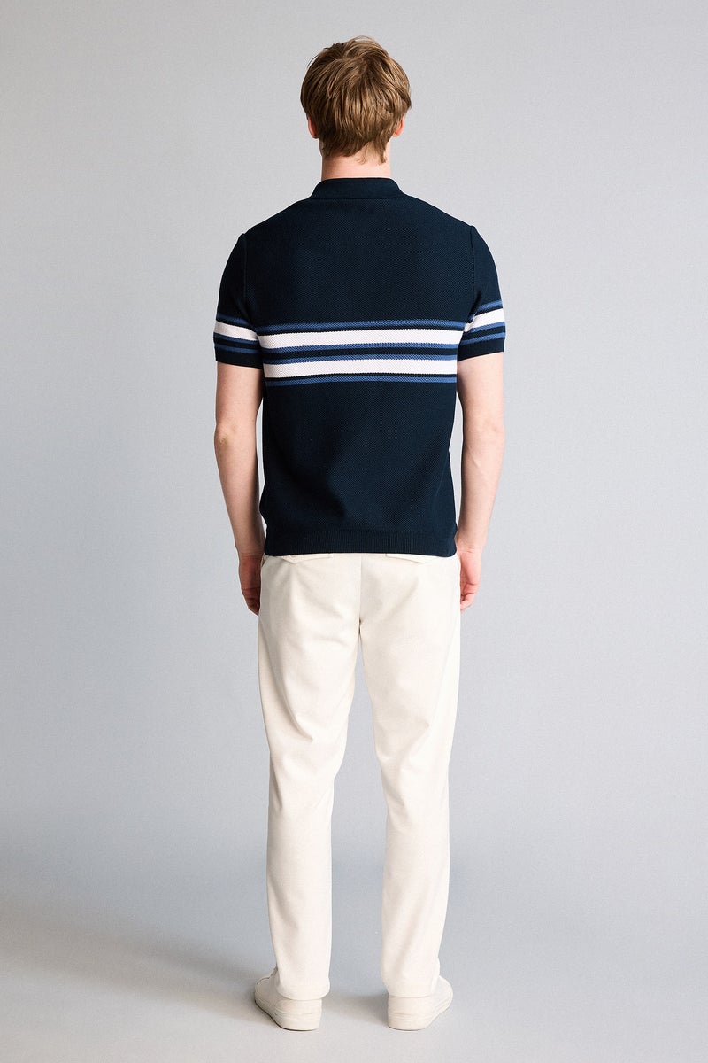 DeFacto Blue Man Cotton Polo T-Shirt Casual - Image 5