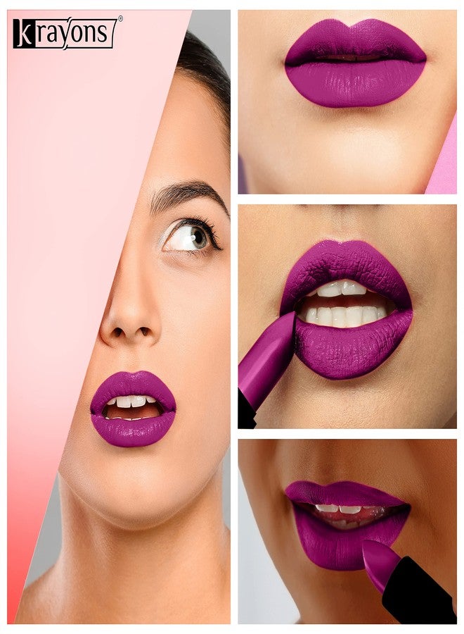 Krayons Cute Pop Matte Lipstick, Waterproof, Longlasting, Brick Tone, French Rose, Signal Red, 3.5gm Each (Pack of 3) - Image 4