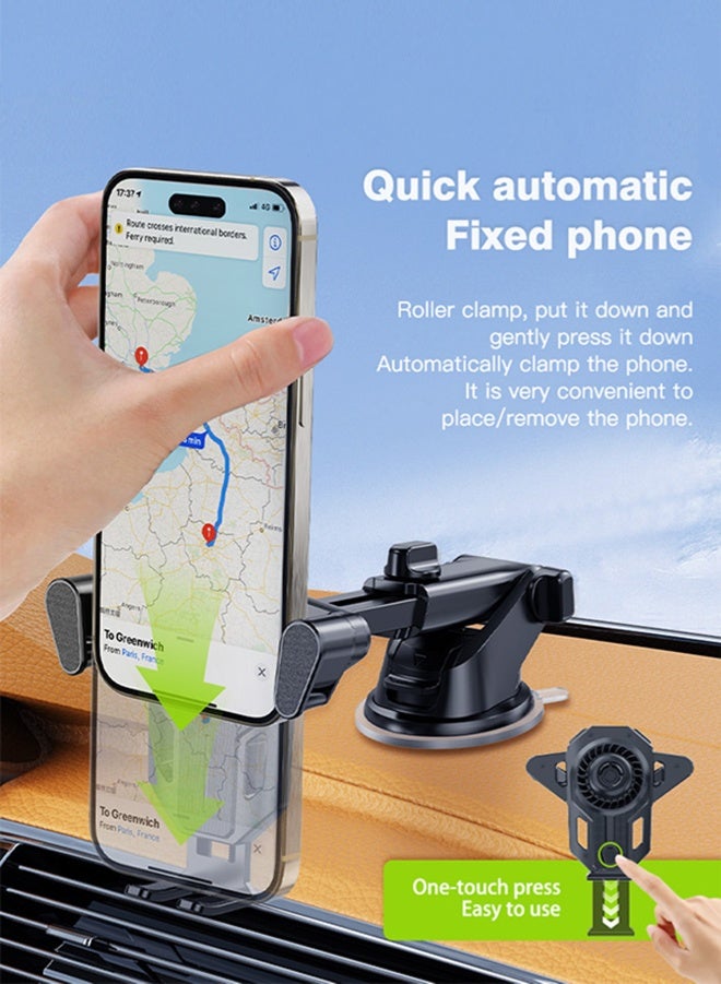 Bavin PC ABS Aluminum alloy mobile phone holders for car dashboard, Car Phone Holder Clip Universal 360 Rotatable Hands Free for Auto Dashboard Windscreen, Long Arm Suction Cup Holder - Image 3