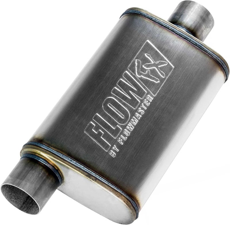 FLOWMASTER Flow FX Chambered Muffler – 3.00” Offset In / 3.00” Center Out – Moderate Sound – Stainless Steel – Affordable Performance for Modern Trucks, Muscle Cars & Daily Drivers (71229) - Image 1