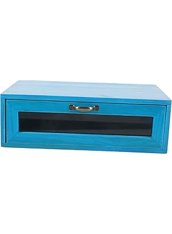 Wooden Monitor Stand with Pull Out Drawer Desktop Organizer Retro Style Natural Finish - Image 1