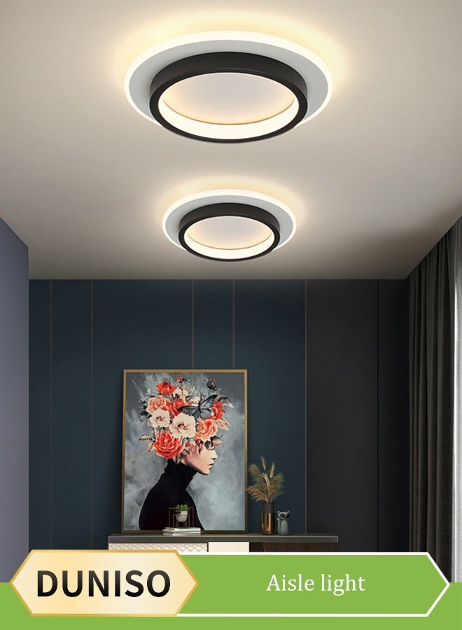 DUNISO LED ceiling light, warm circular corridor light, modern ceiling light, 10W, energy saving, easy to clean, suitable for corridors, entrances, bedrooms, kitchens, with a diameter of 20 cm - Image 1