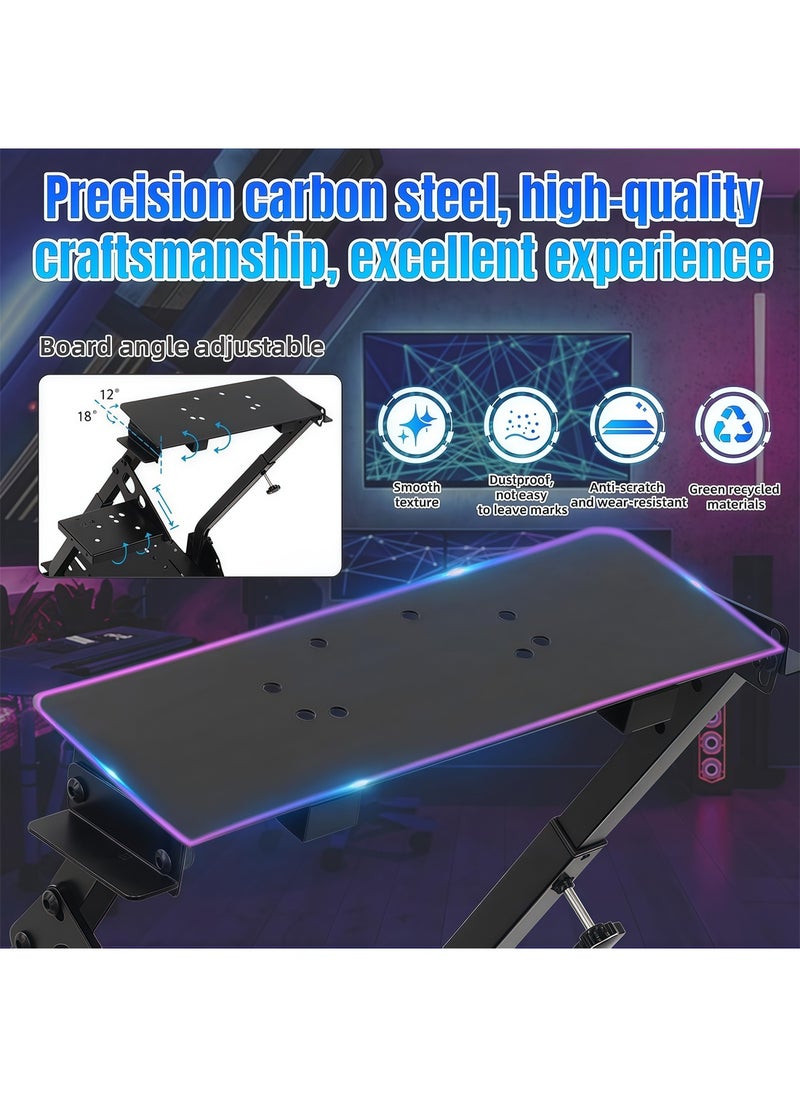 FlashHawk ​​Foldable Adjustable Racing Wheel Stand for Logitech G25/G27/G29/G920 & Thrustmaster T300/T300RS - Carbon Steel Frame, Anti-Slip Feet, Foldable Design (Steering Wheel/Pedals Not Included)​  - Image 2