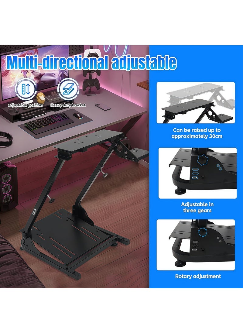 FlashHawk ​​Foldable Adjustable Racing Wheel Stand for Logitech G25/G27/G29/G920 & Thrustmaster T300/T300RS - Carbon Steel Frame, Anti-Slip Feet, Foldable Design (Steering Wheel/Pedals Not Included)​  - Image 5