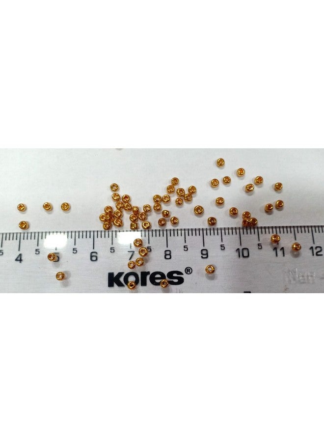 The Unique ® Astar (Original) Seed Beads Or A Star Sugar Beads Dull Gold Pack of 450 Grams for Embroidery Maggam/Aari Work. - Image 4