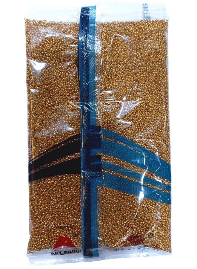 The Unique ® Astar (Original) Seed Beads Or A Star Sugar Beads Dull Gold Pack of 450 Grams for Embroidery Maggam/Aari Work. - Image 2