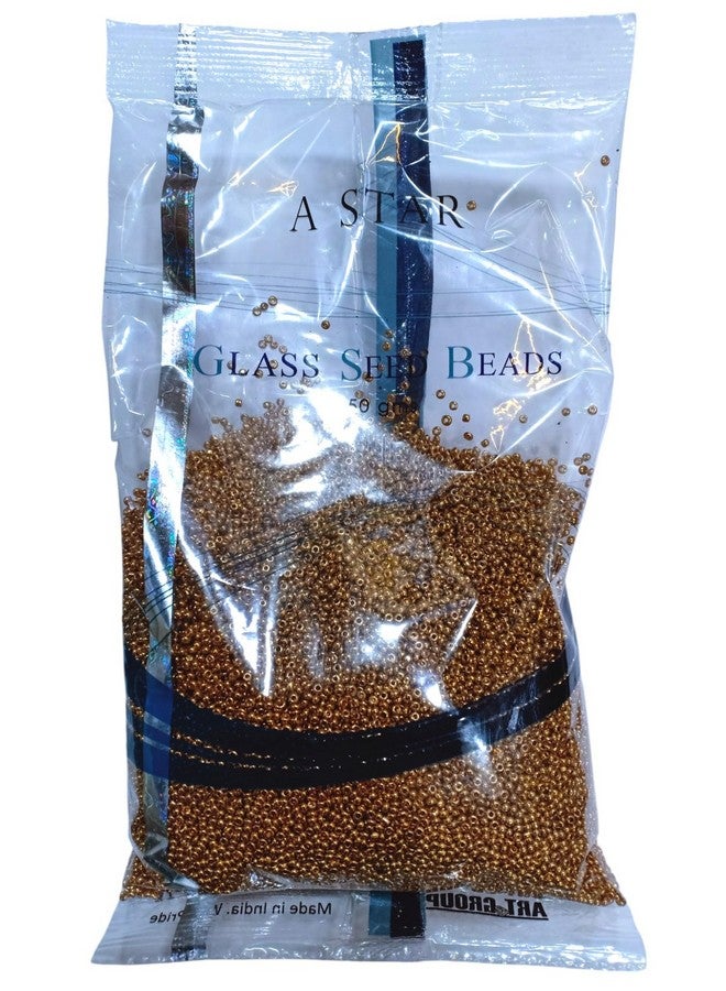 The Unique ® Astar (Original) Seed Beads Or A Star Sugar Beads Dull Gold Pack of 450 Grams for Embroidery Maggam/Aari Work. - Image 3