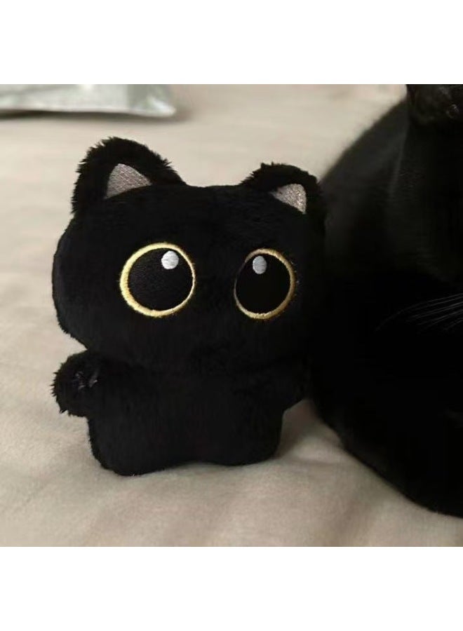Cute Punk Little Black Cat Doll Pendant Rock Collar Guitar Plush Toy Holiday Birthday Gift-Specifications:Rock Little Black Cat Doll [necklace + Goggles + Guitar] - Image 5